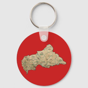 Centrafrique karta Keychain Nyckelring