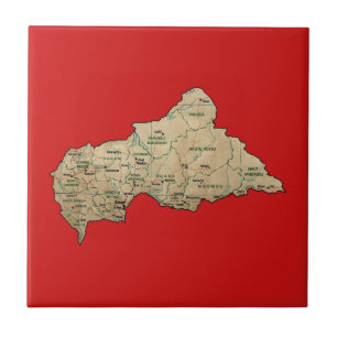 Centrafrique-kartbild Kakelplatta
