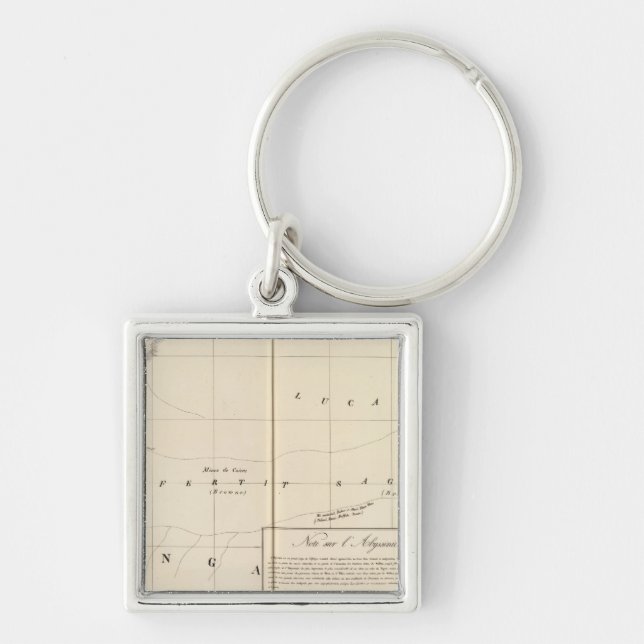 Central Afrika 31 Fyrkantig Silverfärgad Nyckelring (Framsidan)