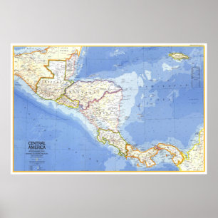 "Central America: 1973 specificerad KARTA… Poster