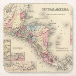 Central America 5 Underlägg Papper Kvadrat