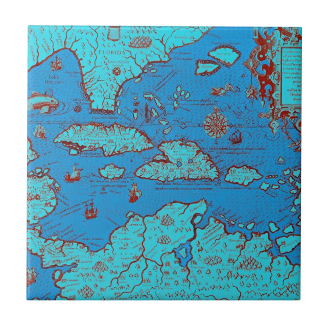 Central America ("Amerika Occidentalis") Kakelplatta (Framsidan)