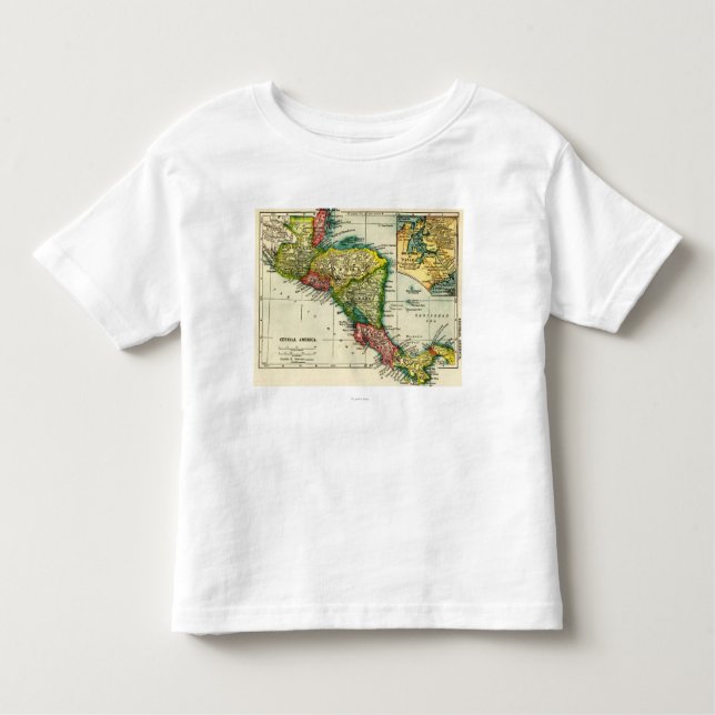 Central AmericaPanoramic MapCentral Amerika T-shirt (Framsida)