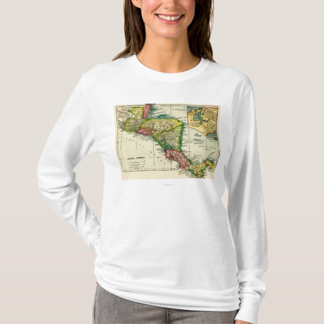 Central AmericaPanoramic MapCentral Amerika Tee Shirt (Framsida)