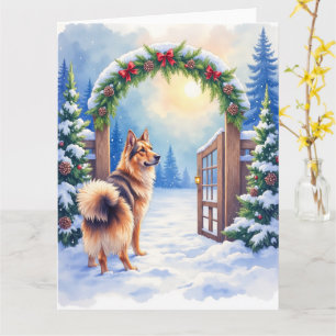 Central Asian Shepherd Snöig Port Jul Konst Kort