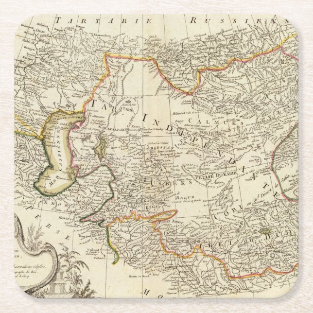 Central Asien Underlägg Papper Kvadrat (Framsidan)