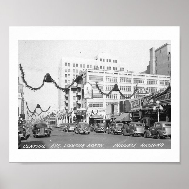 Central Ave., Phoenix, Arizona Vintage Poster (Framsidan)