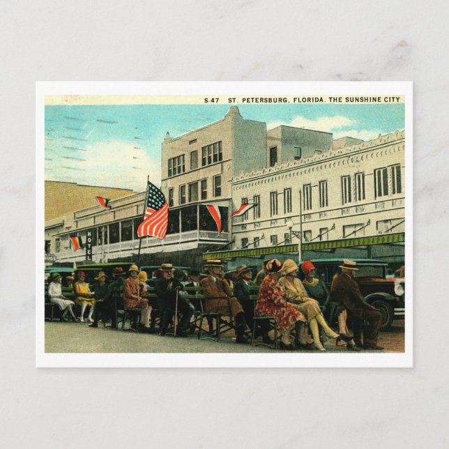Central Ave, St Petersburg, Florida Årgångsvaror Vykort (Framsida)