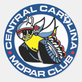 Central Carolina Mopar Klubb Sticker Runt Klistermärke