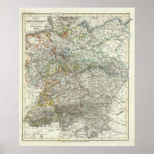 Central Europe Tyskland, Polen Poster