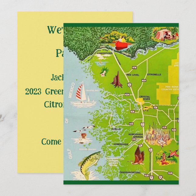 Central Florida Karta Flytta Announcement Inbjudningar (Fram/baksida)