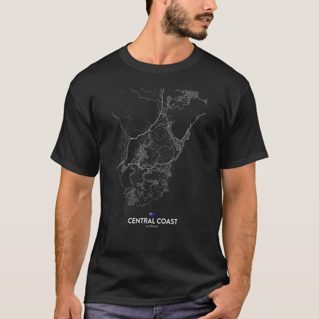 Central-kusten australia City karta Travel souveni T Shirt (Framsida)