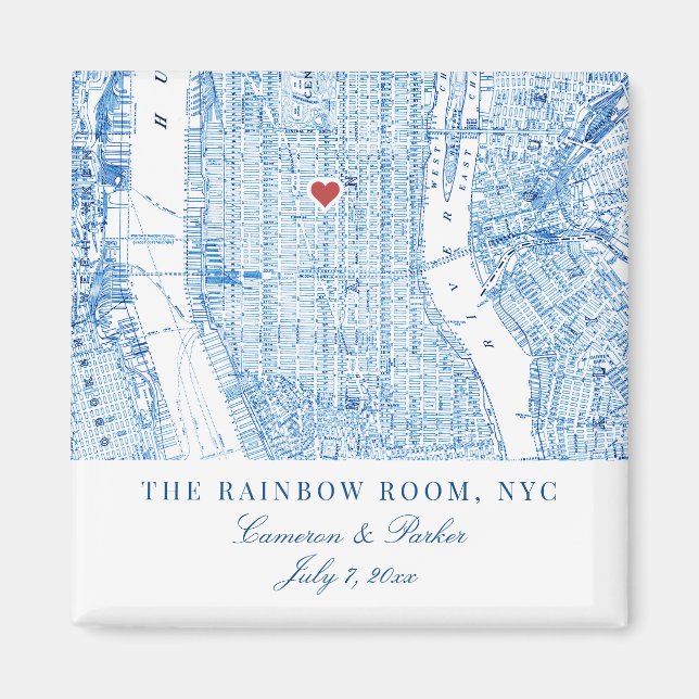 Central Manhattan Destination Wedding Favor Magnet (Framsidan)