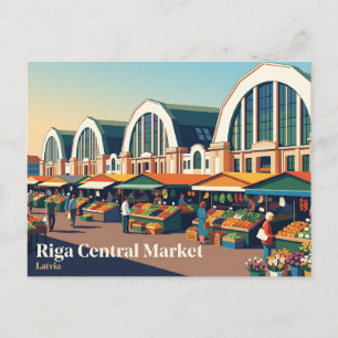 Central Market Lettland Vykort