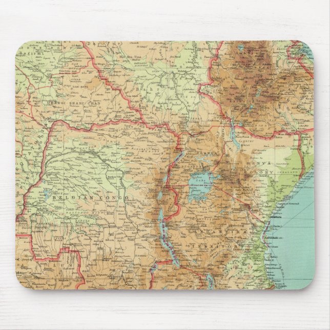 Central- och Syd-Afrika med sjöfartsrutter Musmatta (Framsidan)
