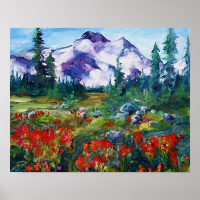 Central Oregon Indian Paintbrush Poster (Framsidan)