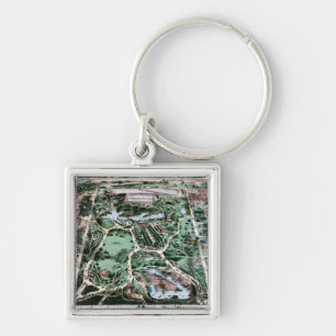 CENTRAL PARK 1860 FYRKANTIG SILVERFÄRGAD NYCKELRING