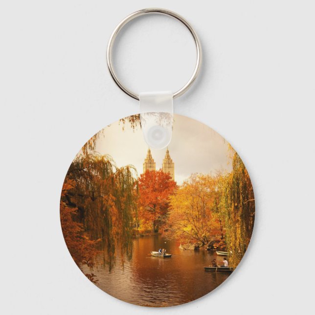 Central Park Autumn Romantik Nyckelring (Framsida)