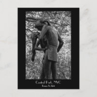 Central Park Autumn: Romeo & Juliet Statue 01 B&W