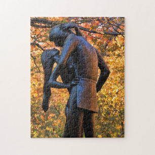 Central Park Autumn: Romeo & Juliet Statue 01 Pussel