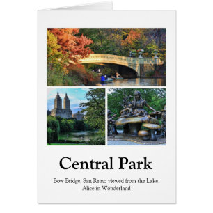 Central Park: Bow Bridge, San Remo, Alice i W.... Hälsningskort