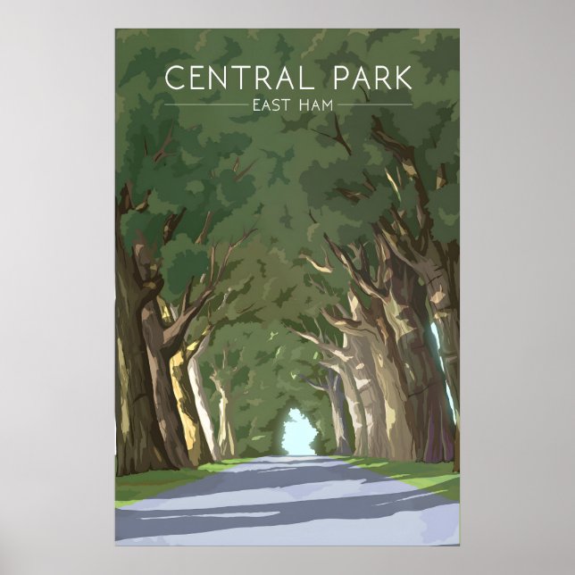 Central Park East Ham Resemålningaffisch Poster (Framsidan)