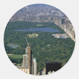 Central Park från söderna, New York City, USA Runt Klistermärke