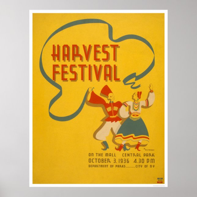 Central Park Harvest 1936 WPA Poster (Framsidan)
