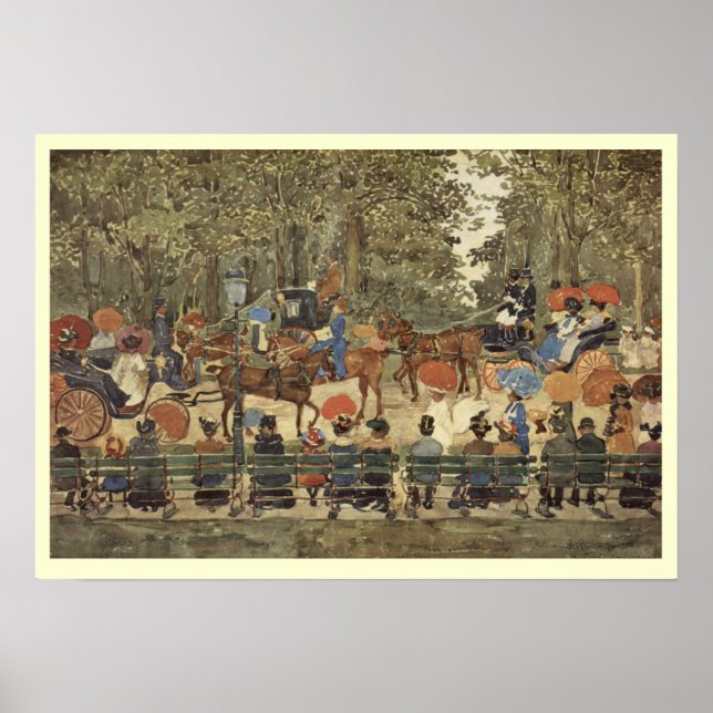 Central Park, New York, 1901 - Cream Gräns Poster (Framsidan)