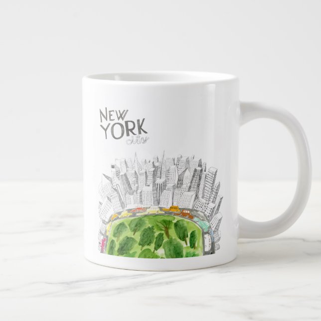 Central Park & New York City Collage Jumbo Mugg (Höger)
