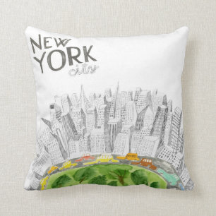 Central Park & New York City Collage Kudde