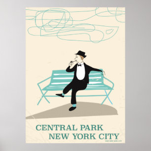 Central Park New York City vintage resor poster