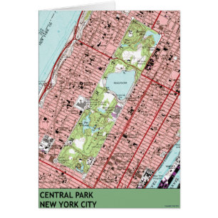 Central Park New York City vintagekarta Hälsningskort