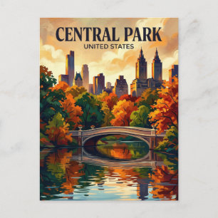 Central Park New York delstaten Vykort