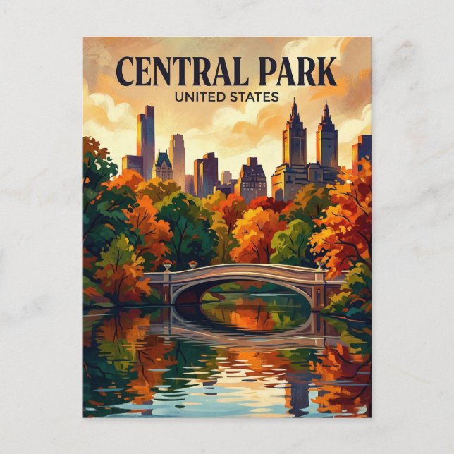 Central Park New York delstaten Vykort (Framsida)