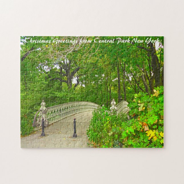 Central Park New York.Julhälsningar Pussel (Horisontell)