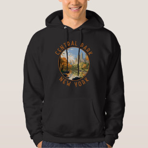 Central Park New York Retro Distress Circle Hoodie