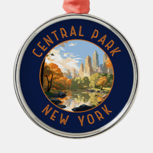 Central Park New York Retro Distress Circle Julgransprydnad Metall
