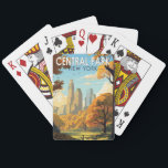 Central Park New York Travel Art Vintage Casinokort<br><div class="desc">Centrala parkens vektorteckningar. Central Park är en stadspark mellan Övre Västern Side och Övre Öster Side på Manhattan i New York City som var den första landskapsparken i Förenade Stater.</div>