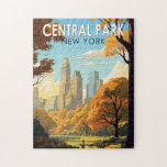 Central Park New York Travel Art Vintage Pussel<br><div class="desc">Centrala parkens vektorteckningar. Central Park är en stadspark mellan Övre Västern Side och Övre Öster Side på Manhattan i New York City som var den första landskapsparken i Förenade Stater.</div>
