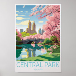 Central Park New York Travel Poster
