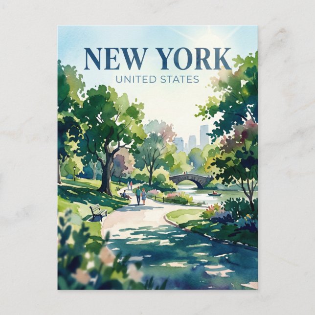 Central Park New York Vykort (Framsida)