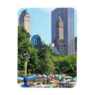 Central Park nöjesfält, skyscraperbakgrund Magnet