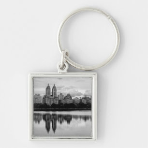 Central Park NYC-horisont Fyrkantig Silverfärgad Nyckelring