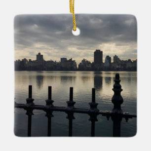 Central Park Reservoir New York City Sunrise NYC Julgransprydnad Keramik