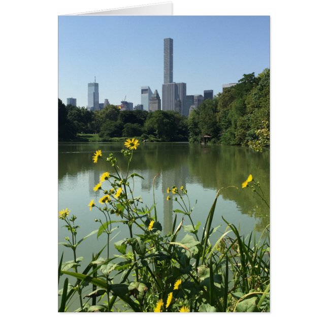 Central Park Sjö Flowers Skyscraper New York NYC Hälsningskort (Framsidan)