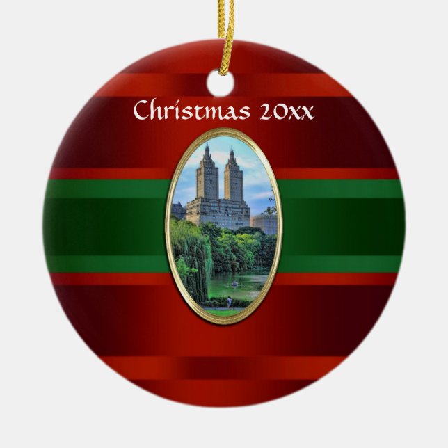 Central Park Sjö San Remo Julafton #3 Julgransprydnad Keramik (Framsidan)