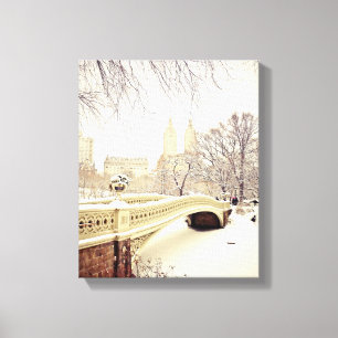 Central Park snö - vinter New York Canvastryck