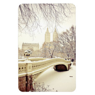 Central Park Snö - Winter New York Magnet