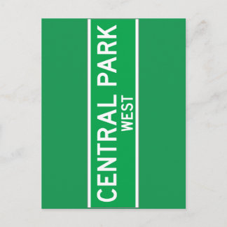 Central Park Väster, New York Street Sign Vykort